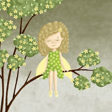 Sad Fairy on Branch