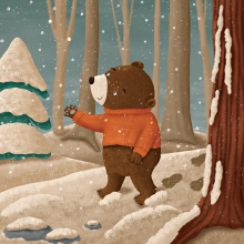 Bear Cub in the Snow