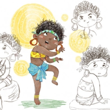 African Girl Character