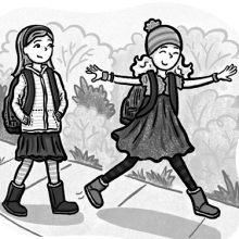 2 Girls walking
