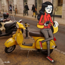 Scooter Girl and Phone