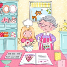 Making Cupcakes with Grandma