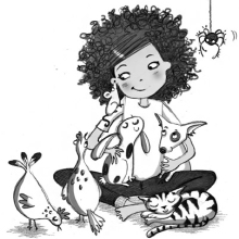 Nature Girl with Animals