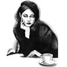 Thoughtful Girl and Coffee
